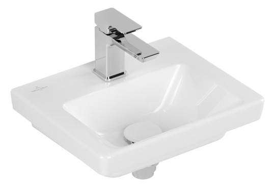 V&B Handwaschbecken Subway 3.0 37x30,5cm, eckig, mit Hahnloch/ohne Überlauf, weiß