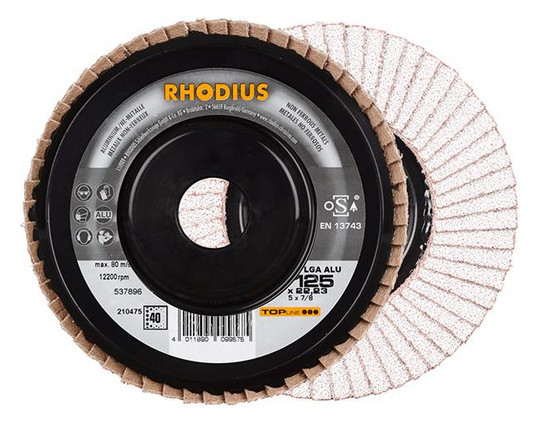 RHODIUS-Lamellenschleifscheibe LGA ALU - 125mm, K40, gerade