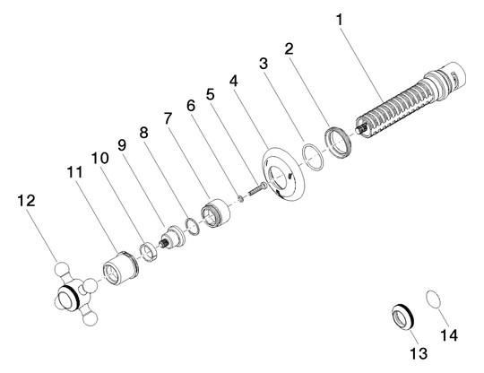Dornbracht Fertigmontageset Madison UP-Dreiwege-Umstellung, Drehumstellung, Rosette d= 60mm, platin
