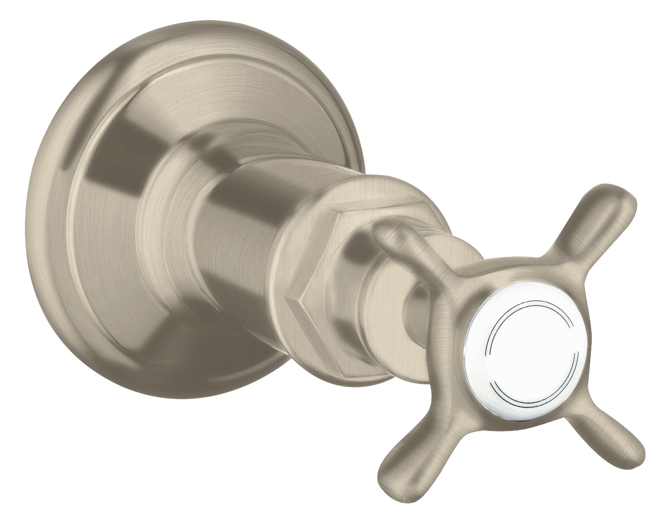 hansgrohe Fertigmontageset Axor Montreux UP-Absperrventil, mit Kreuzgriff, brushed nickel