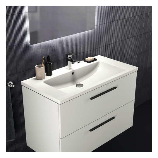 Ideal-Standard Möbel-Waschtisch i.life B 101x51,5x18cm, mit Hahnloch/Überlauf, weiß