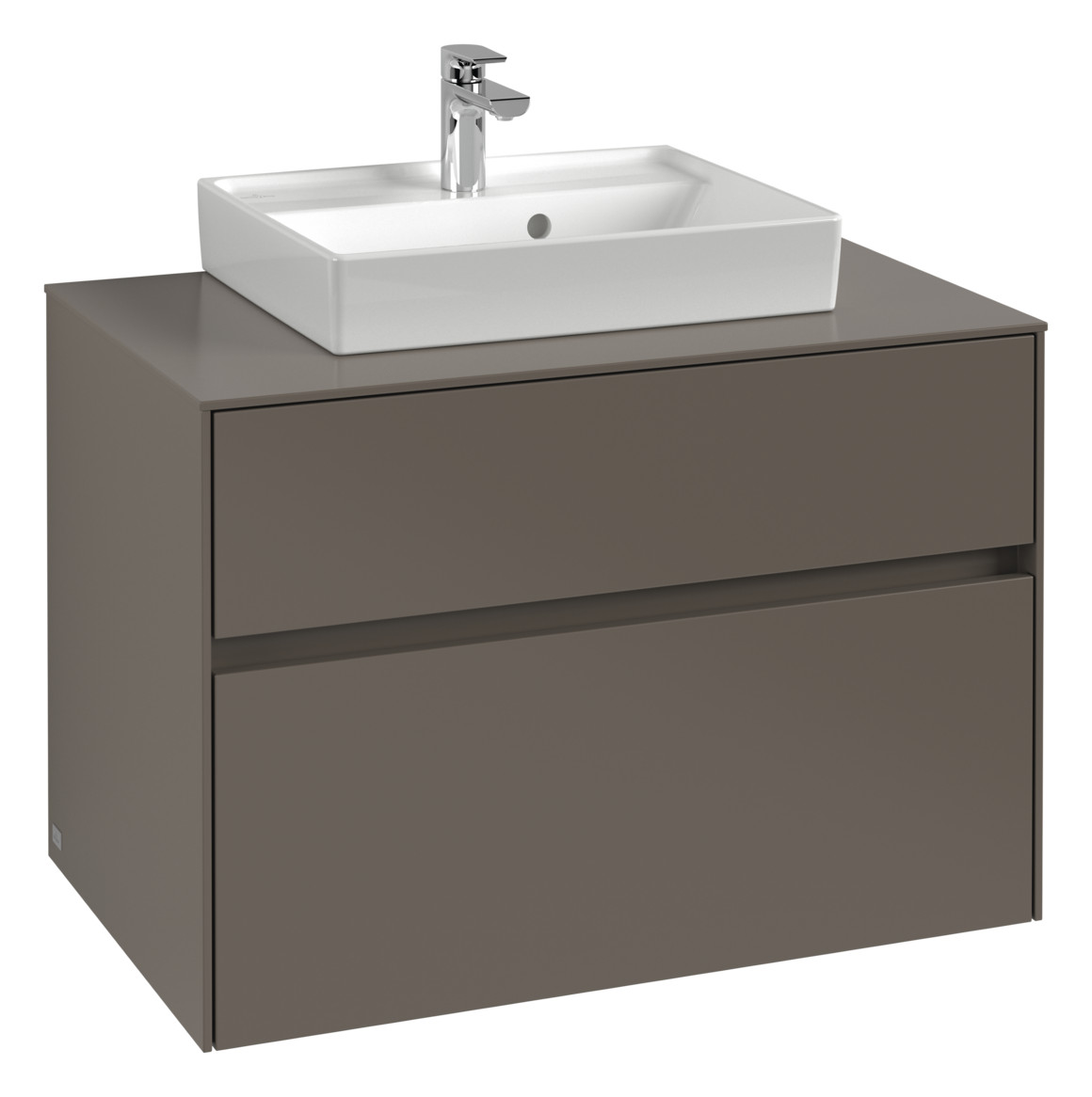 V&B Waschtischunterschrank Collaro 80x54,8x50cm, Waschtisch mittig, truffle grey