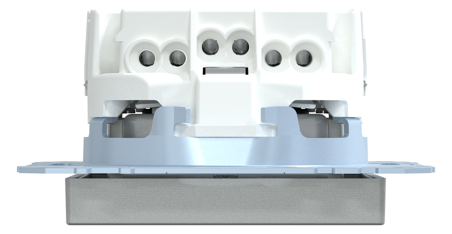 Steckdose 1f alu mt System M UP m.BS IP20 Mit erhöhtem Berührungsschutz