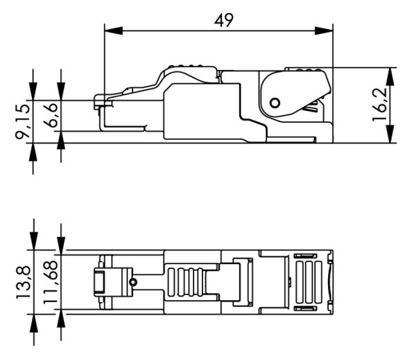 Modular-Stecker Cat6A MFP8 T568 A RJ45 27-22AWG Schirm Litze massiv Feldkonf