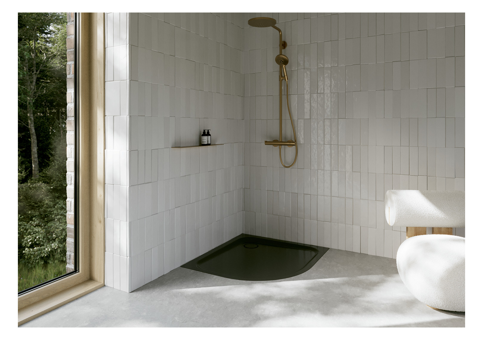 Duschwanne BetteCorner 8119 75x90x3,5cm, Glasur, anthracite