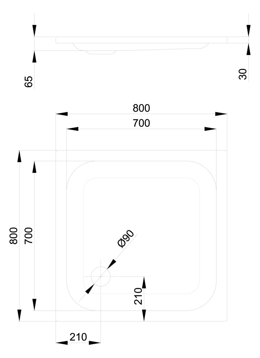 Duschwanne BetteSupra 5820 80x80x6,5cm, ägäis