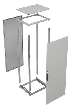 Standschrank ST IP55 B800xH2000xT600mm pulverbesch RAL7035 Koppelbar