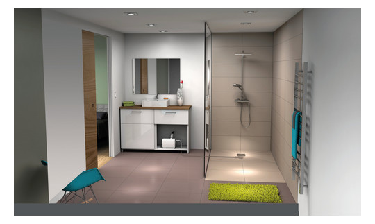 SFA Schmutzwasserhebeanlage SaniFloor + für befliesbare Duschtasse, Gesamthöhe 60 mm, weiß