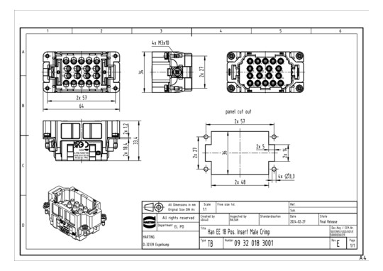 HART Stifteinsatz 18 pol.    09320183001 