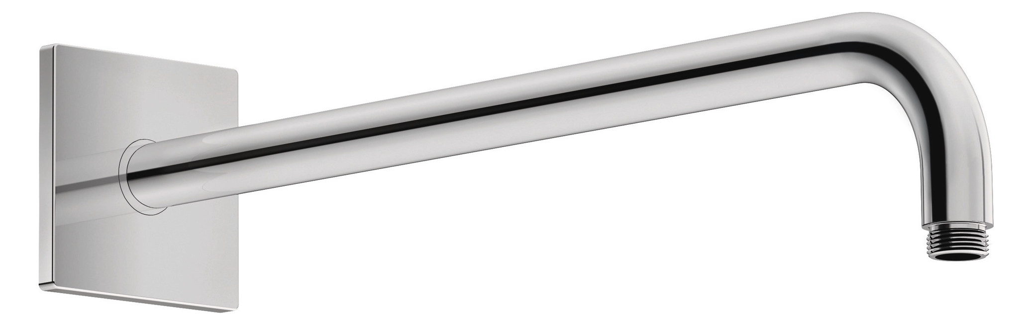 Duravit Brausearm 352mm, gebogen, eckige Rosette, chrom