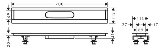 hansgrohe uBox universal Installationsset 700 mm, für Duschrinnen Fertigsets