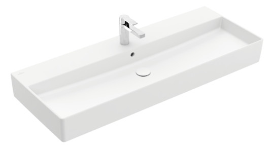 V&B Waschtisch Memento 2.0 120x47cm, Hahnloch, mit Überlauf, stone white C-plus