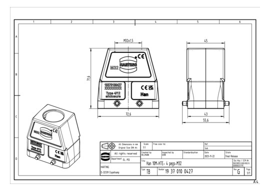 HART Tüllengehäuse-OT M32    19370100427 
