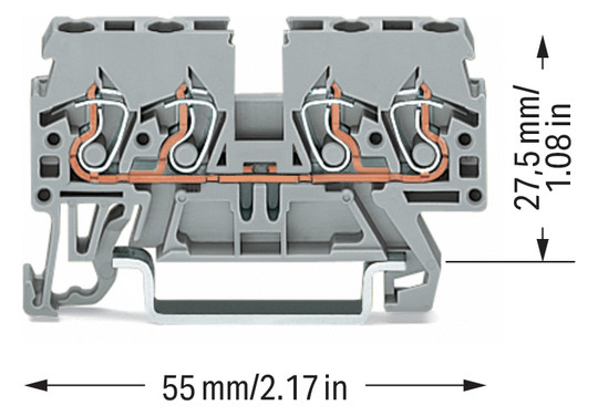 Reihenklemme 0,08-4qmm Serie 870 1Etage 4kl gr 24A Hutschiene TH35
