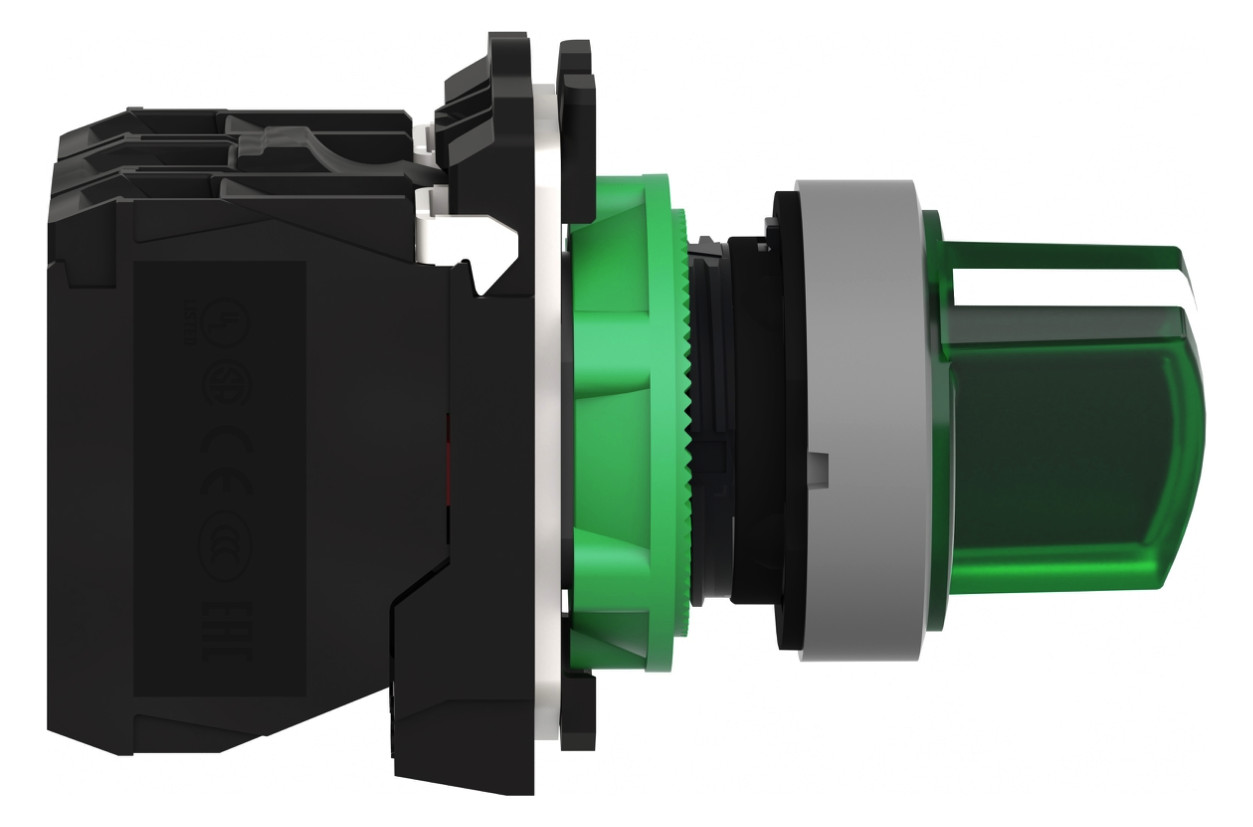Wahlschalter 2stuf rast kurz.Drehgriff Ø22,5mm Schaltfunktion verrastend IP66
