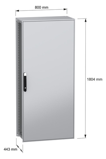 Standschrank ST IP55 B800xH1800xT400mm m.MPL pulverbesch RAL7035 Koppelbar