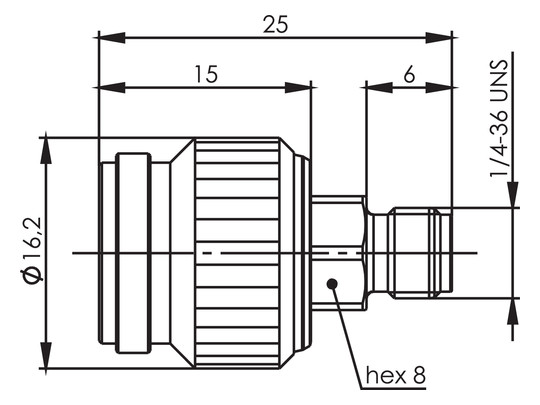 Koax-Kupplung TNC Stecker/Buchse 50Ohm ger