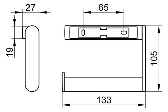 KEUCO Toilettenpapierhalter Plan offene Form, rechte Ausführung, verchromt