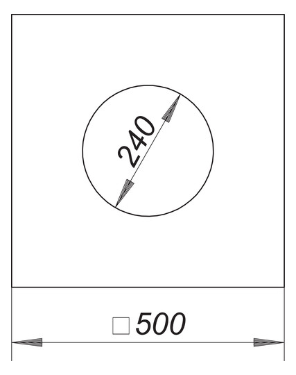 Dallmer Glasgewebematte Serie 15 500 x 500 mm, Ø 240 mm, verstärkt
