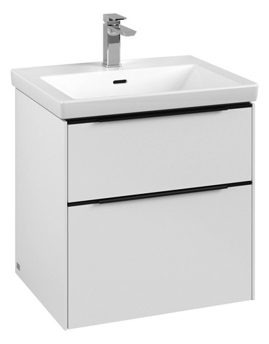 V&B Waschtisch-Unterschrank Subway 3.0 57,2x57,6x47,8cm, ohne LED/Griff Volcano black, pure white