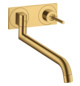 hansgrohe Spültisch-Wand-Einhebelmischer Axor Uno UP, brushed gold optic