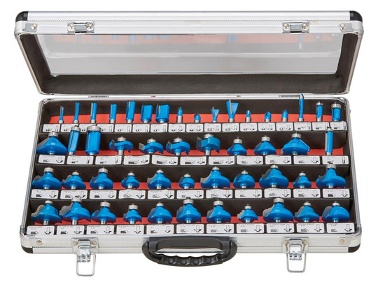 FISCH-Oberfräserkassette - 50-teilig im Alukoffer