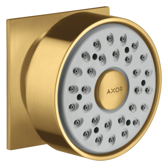 hansgrohe Seitenbrause Axor eckige Rosette, schwenkbar, 1jet, brushed gold optic