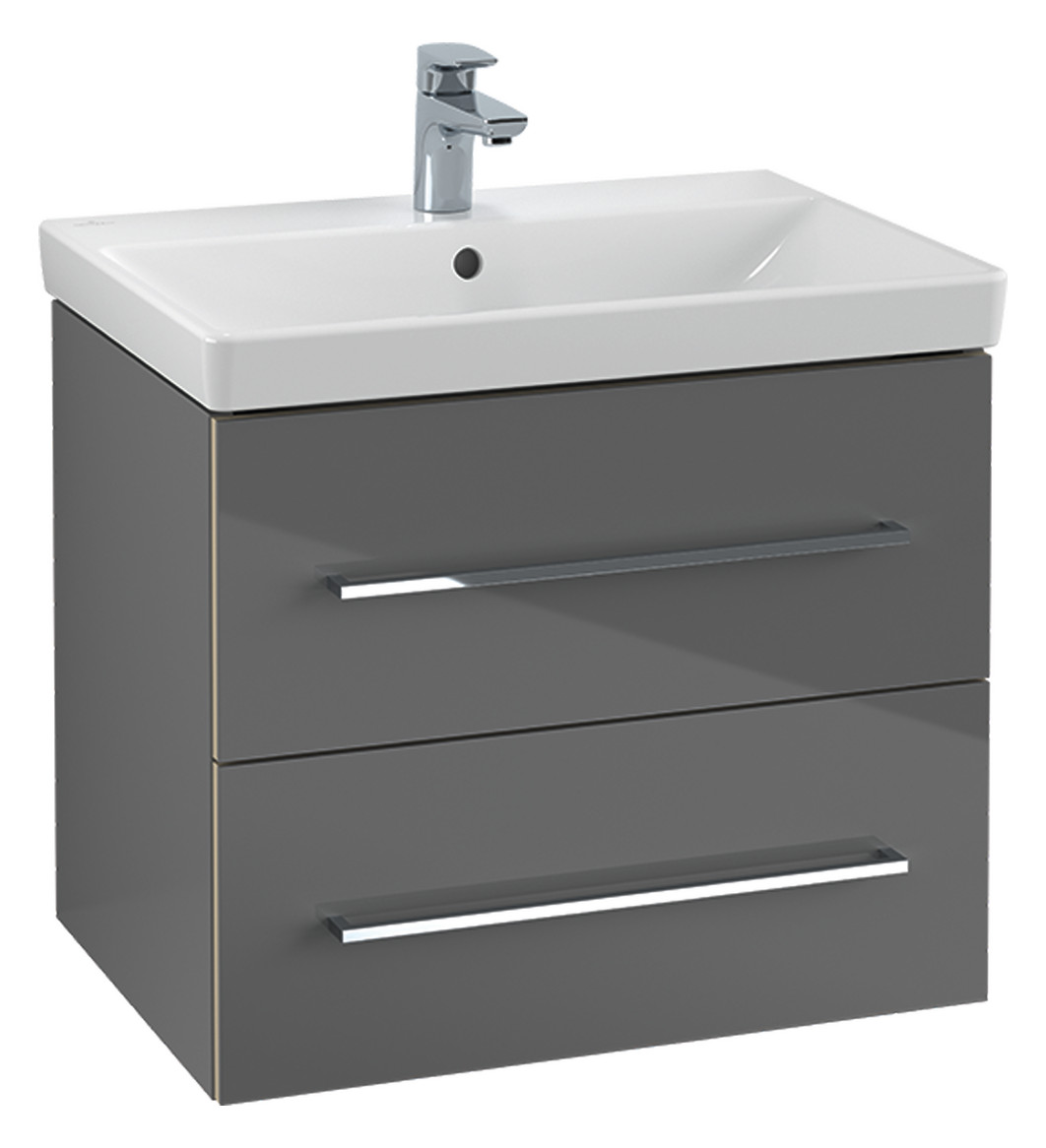 V&B Waschtisch-Unterschrank Avento 63x51,4x48,4cm, 2 Auszüge, wandhängend, Griff Chrome Glanz, Kansas Oak