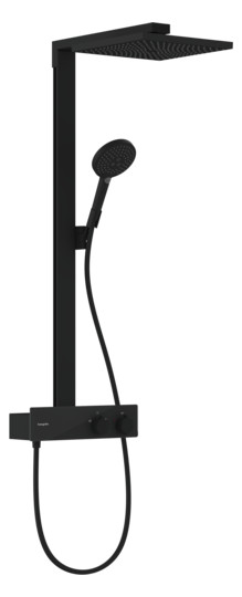 hansgrohe Showerpipe Raindance E 1jet, mit ShowerTablet 350 Thermostat, mattschwarz