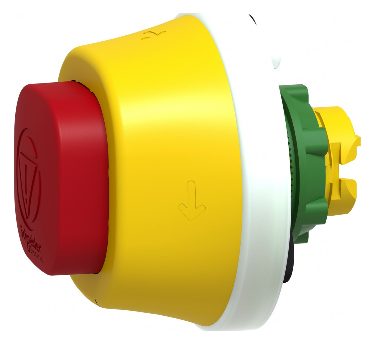 Frontelement für Not-Aus Ø22mm rt/gn rnd IP66 hoch Geeignet für Beleuchtung Dreh