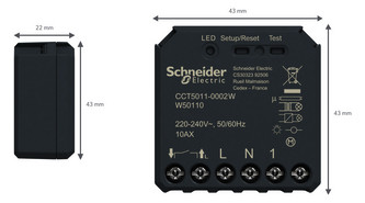 Schaltaktor Funkb Wiser UP TE 10A 2200W 230V Vor Ort-/Handbedienung