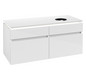 V&B Waschtischunterschrank Legato 120x55x50cm, Waschtisch rechts, mit LED-Beleuchtung, Glossy White