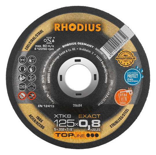 RHODIUS-Trennscheibe XTK8 EXACT - 125x0,8mm, gekröpft