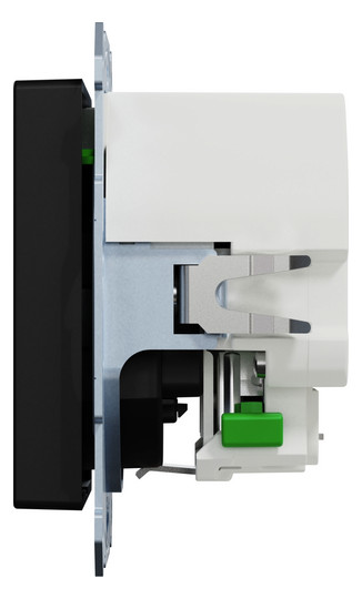 Steckdose 1f sw mt 1USB-A 1USB-C UP m.BS Mit erhöhtem Berührungsschutz IP20