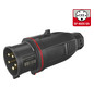 CEE-Stecker 5p 32A IP54 400V/rt 6h Kst schraubl.Kl Knickschutztülle