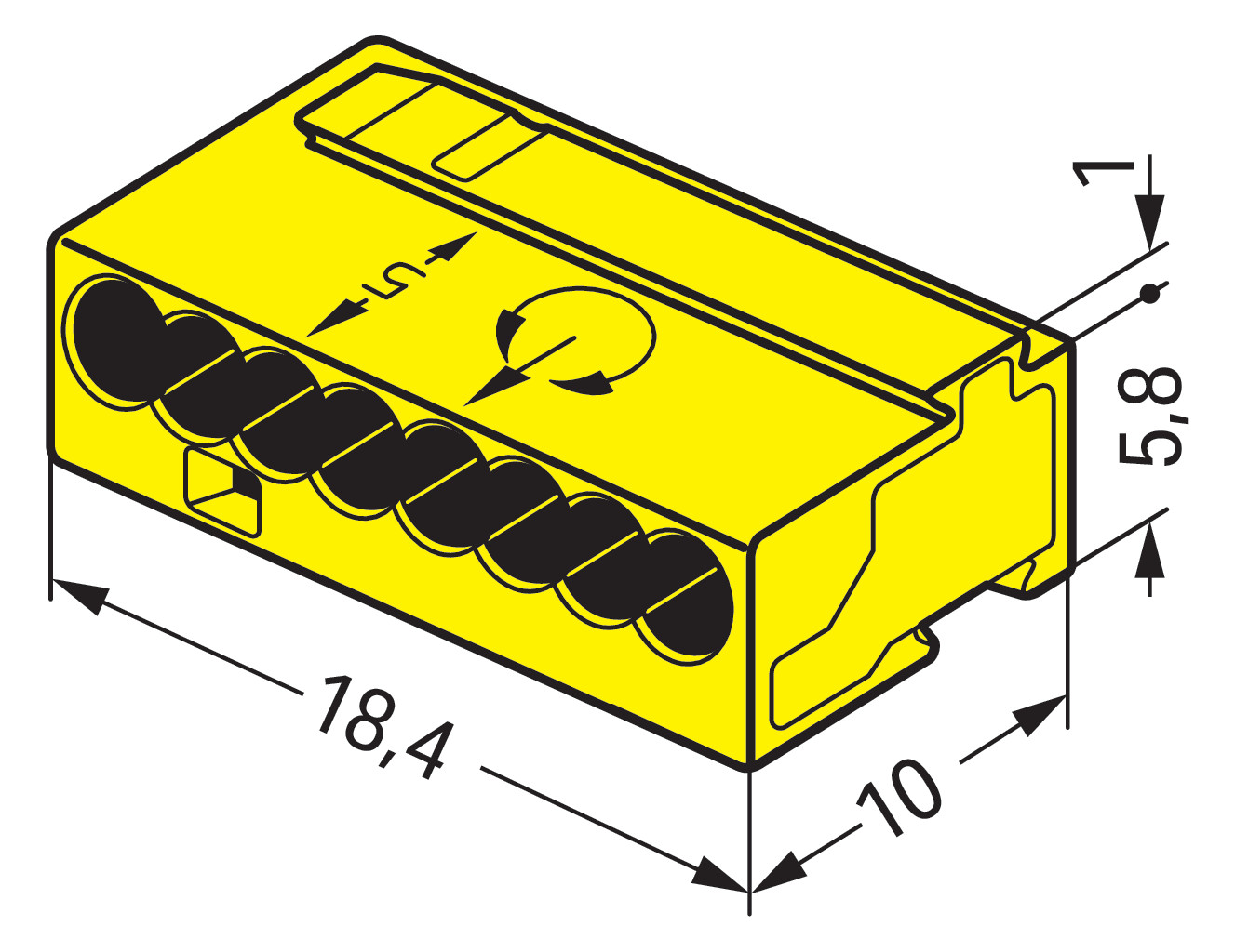 Steckklemme 8f 100V 6A Serie 243 ge f.Massivleiter
