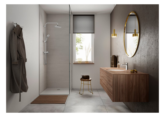 hansgrohe Waschtisch-Einhebelmischer 100 Vernis Blend CoolStart mit Zugstangen-Ablaufgarnitur, chrom