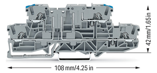 Reihenklemme 0,25-4qmm Serie 2002 gr 16A 2Etagen 2kl Hutschiene TH35