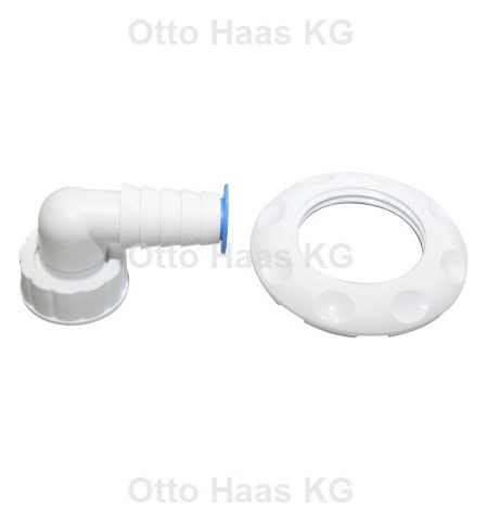 HAAS Anschlusswinkel 3/4", weiß, mit Kontermutter, für Unterputzsiphon