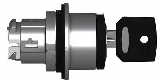 Schlüsselschalter 3stuf rnd Ø30,5mm Tastend
