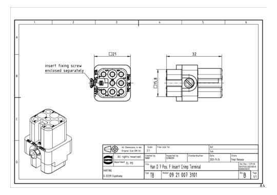 HART HAN 7D-F 50V/120V-      09210073101 