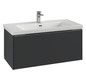 V&B Waschtisch-Unterschrank Subway 3.0 97,3x42,9x47,8cm, mit LED/Griff Volcano black, pure white