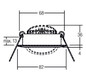 LED-Einbaustrahler 6W 3000K 630lm Konv ws mt 1LED Alu IP20 RF:hochglänzend