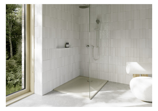 Duschwanne BetteUltra 1260 120x90x3,5cm, Glasur, Mini-Wannenträger, beige
