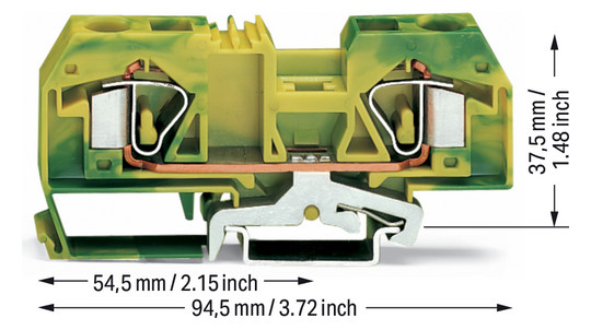 Schutzleiter-Reihenklemme Serie 283 0,2-16qmm gn/ge 1Etage APL_erf.