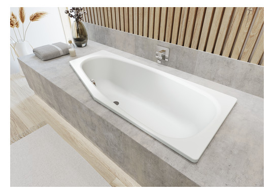Kaldewei Badewanne MINI links 836 157x70/47,5cm, Vollantislip Perl-Effekt, schwarz