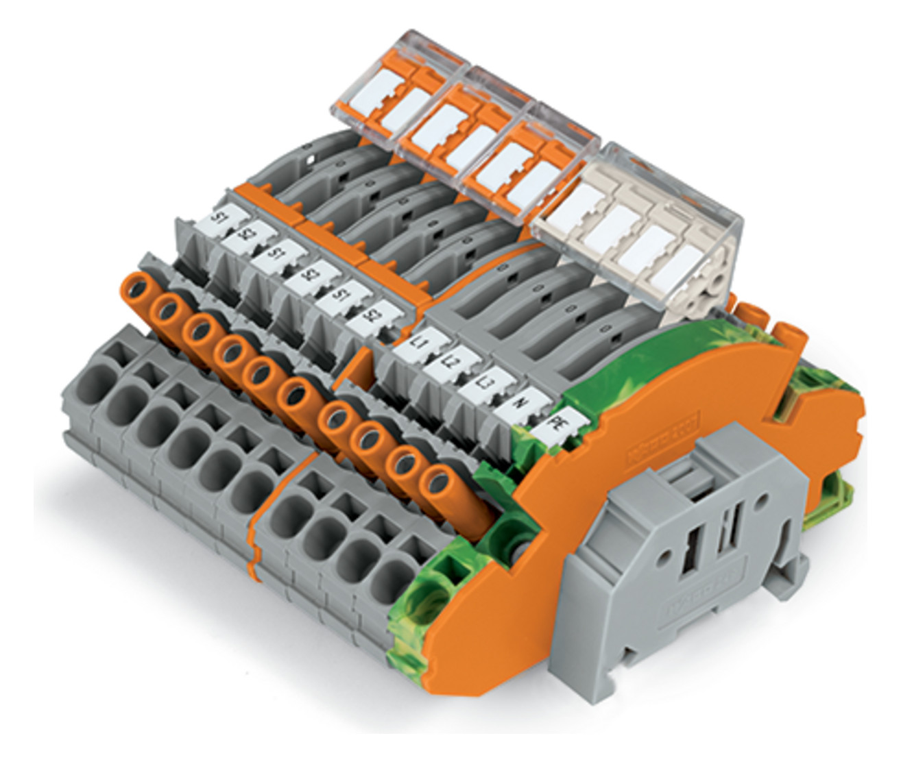 Klemmenblock 10p+PE PA6.6 6qmm TS35 f.Stromwandler