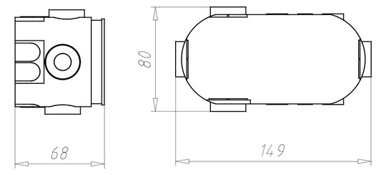 Elektronikdose oval luftd ECON Kst oval IP2X