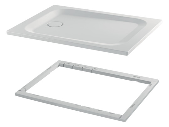 Duschwanne BetteUltra 1260 120x90x3,5cm, Glasur, Mini-Wannenträger, dust