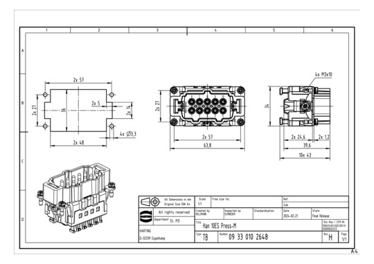 Harting Han 10ES Press-M     09330102648 